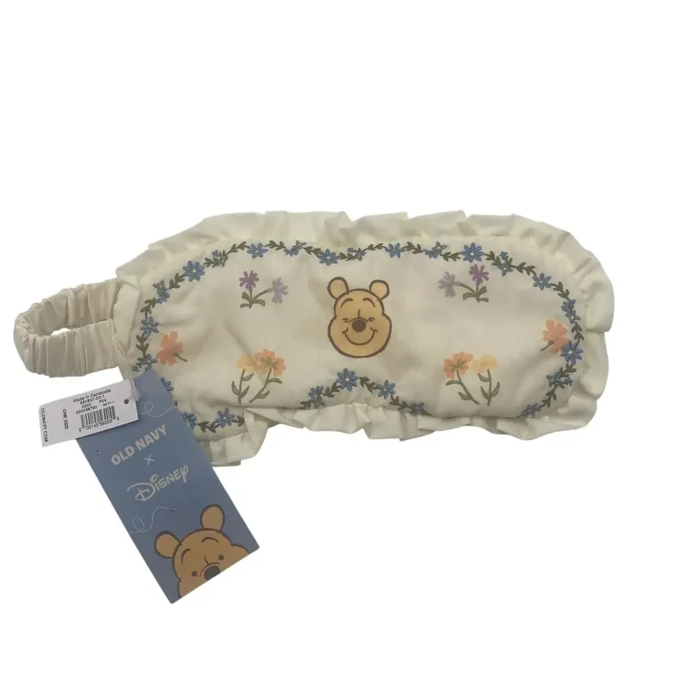 OLD NAVY x DISNEY Winnie the Pooh Floral Ruffled Sleep Mask NWT Sea Salt